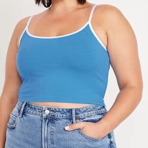 Blue Cropped Cami Top | Tipped Jersey | Old Navy - NEW WITH TAGS